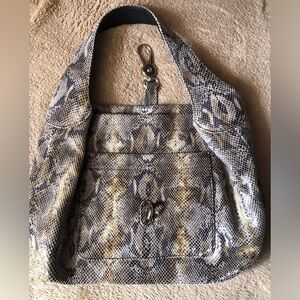 Dooney & Bourke Metallic Snakeskin‎ Hobo Bag Leather